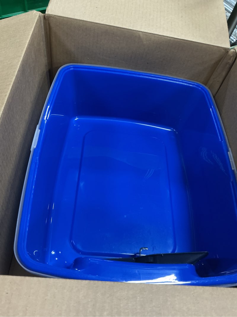 Condition photo showing Good Condition for iris usa large open top cat litter box with high sided walls tall scatter shield scoop included easy clean plastic pan stain resistant for big cats kittens indoor multi-cat households open top blue