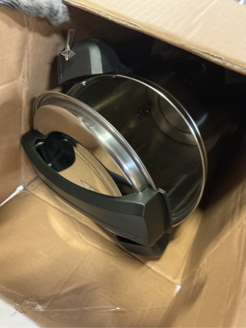 Condition photo showing As Is for nutrichef water boiler and hot water dispenser, 8l electric beverage dispenser with safety lock lid, non-drip tap, warm function, food grade stainless steel, home & commercial use, 19"x9"x9", silver 8.5 quarts