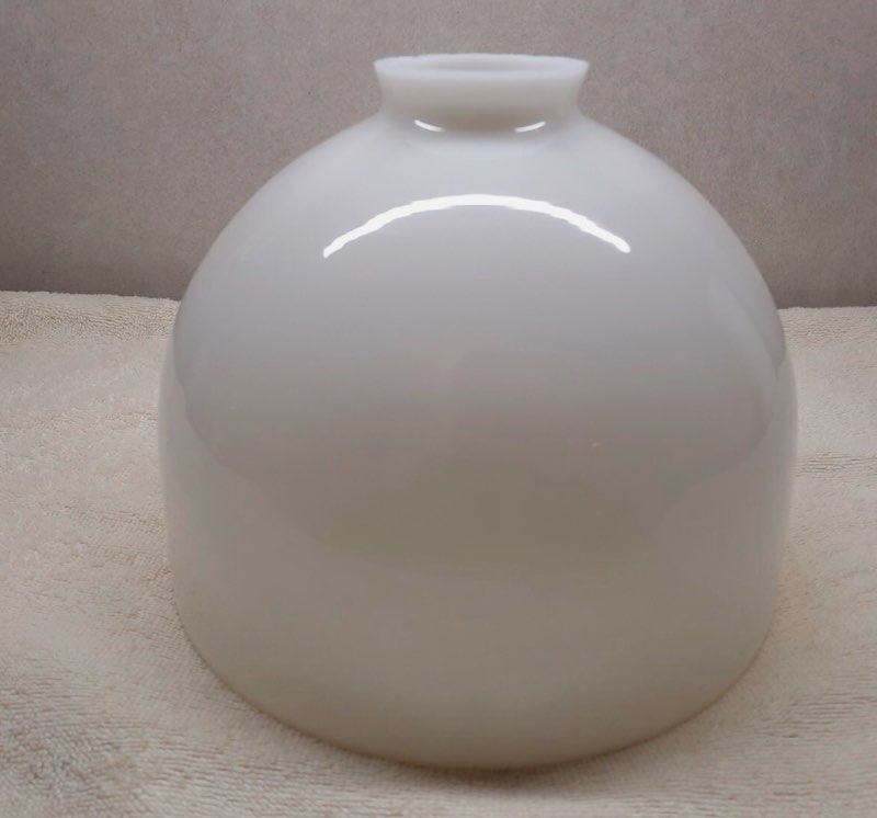 Vintage milk glass lamp shade. Approx. 2 1/4" for fitting and 8" at the large o