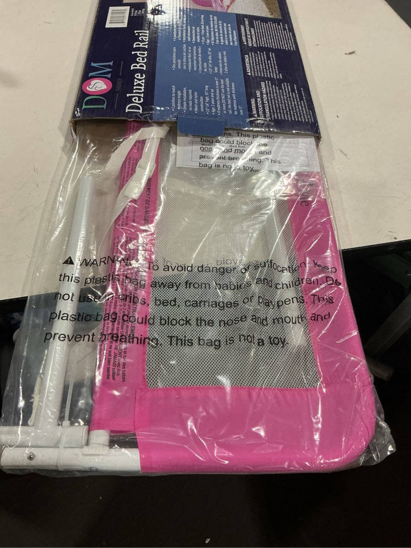 Condition photo showing Good Condition for dream on me mesh security bed rail – toddler safety guard with breathable mesh, reinforced anchor system, lightweight, portable, fits adult twin-size beds, pink pink standard