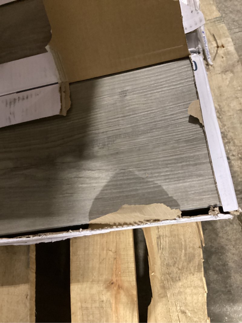 Condition photo showing Good Condition for  selections ashen oak 12-mil x 7-in w x 48-in l waterproof click lock luxury vinyl