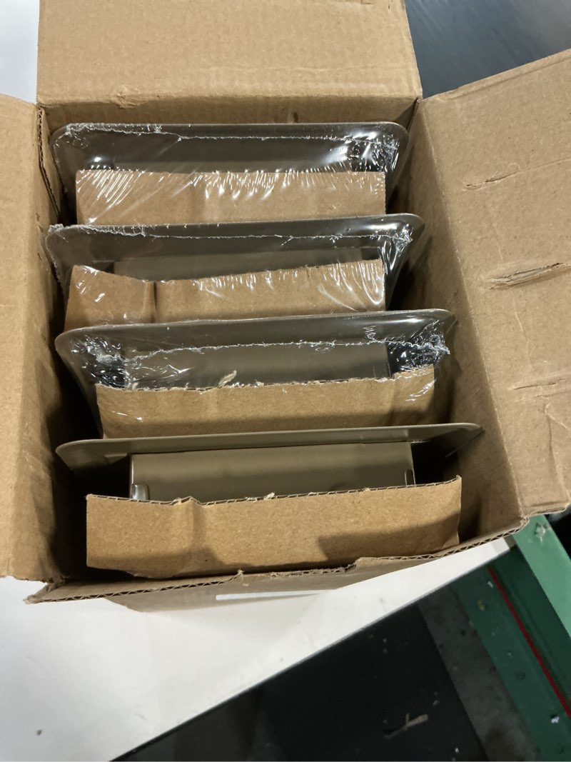 Condition photo showing New/Like New for 4Pcs Floor Vents Floor Registers 4x12 Inch, Heavy Duty Metal Hot Air Vent Covers 4x12 Inch with Rust-Proof Finish for Home Heater Floor Vent Grilles and Vents 4x12 Inches Brown 4