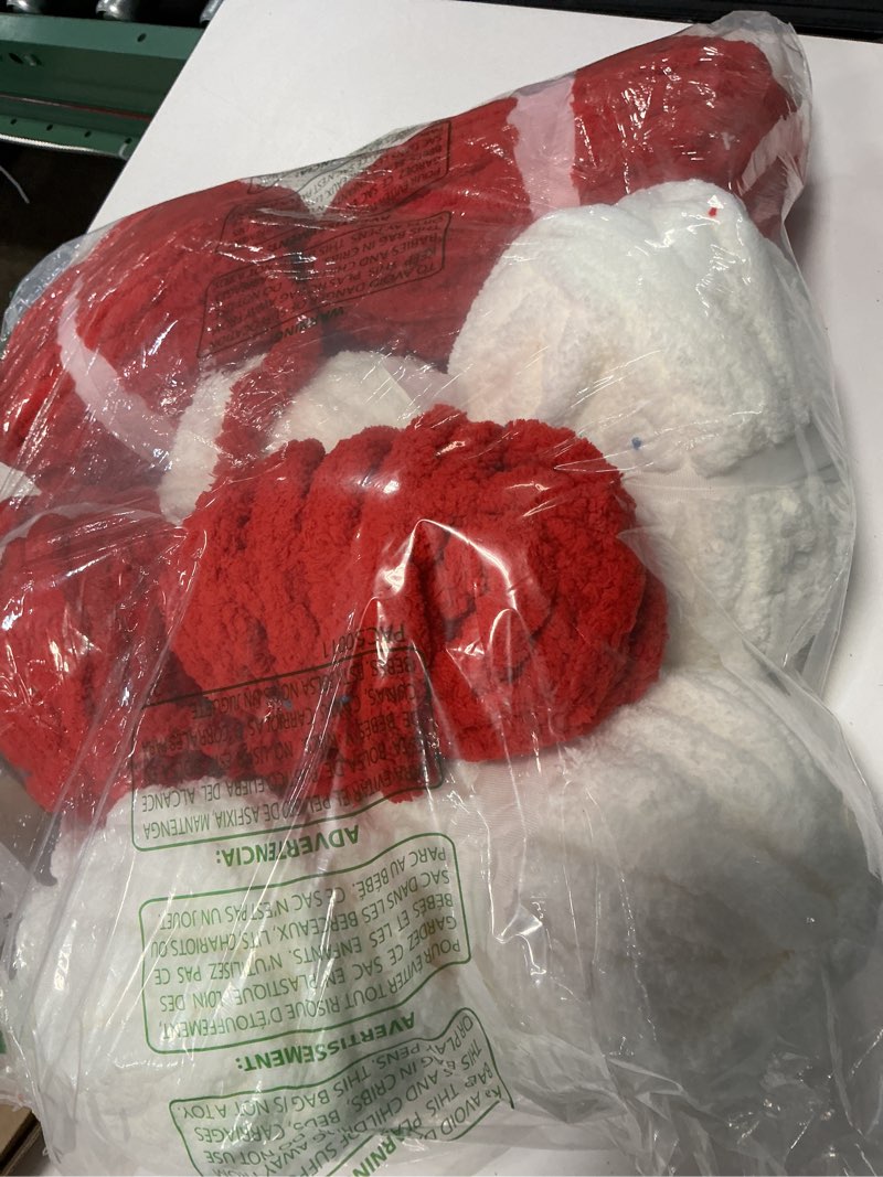 Condition photo showing Good Condition for 8 pack chunky yarn for hand knitting - chunky chenille yarn for crocheting - fluffy yarns for crochet - jumbo yarns for hand knitting 28.4 yds 7.7 oz per roll (8, big red-milky white) 8 big red-milky white