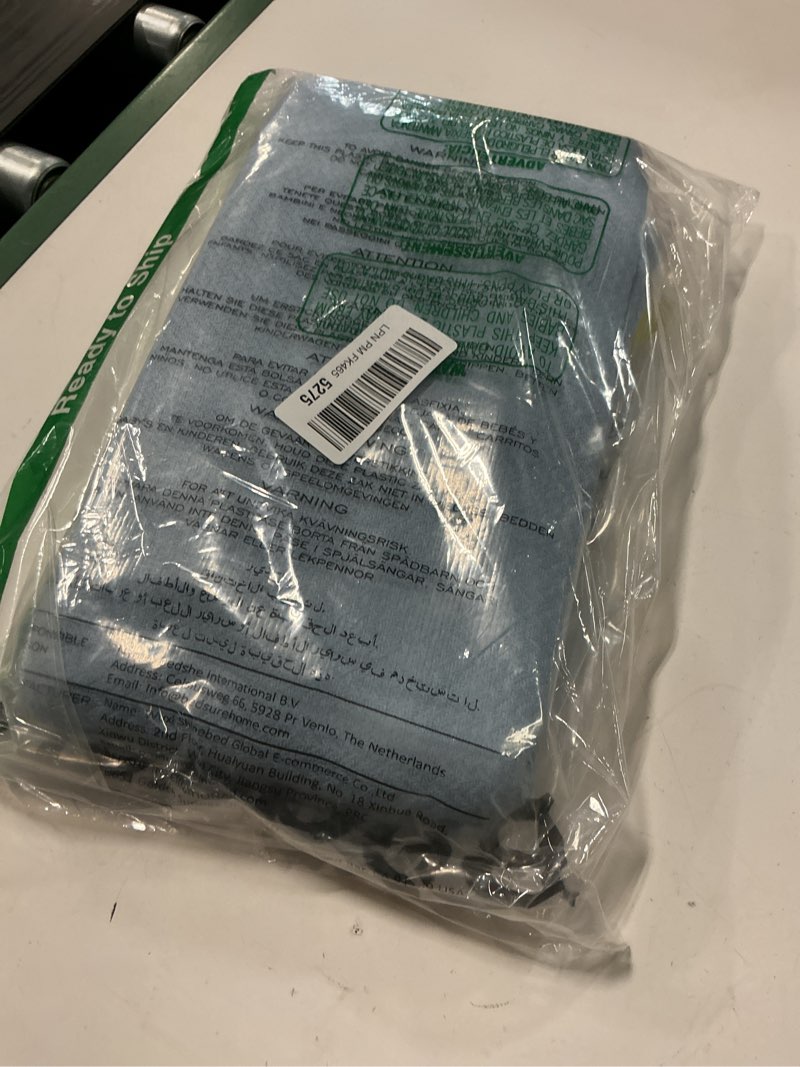 Condition photo showing Good Condition for Bedsure GentleSoft 100% Cotton Large Throw Blanket for Couch 50x70 inches - Breathable and Lightweight, Soft Cozy Herringbone Woven Cotton Throw for Summer, Ashley Blue Office Chair Blanket 05 - Ashley Blue Throw XL (50" x 70")