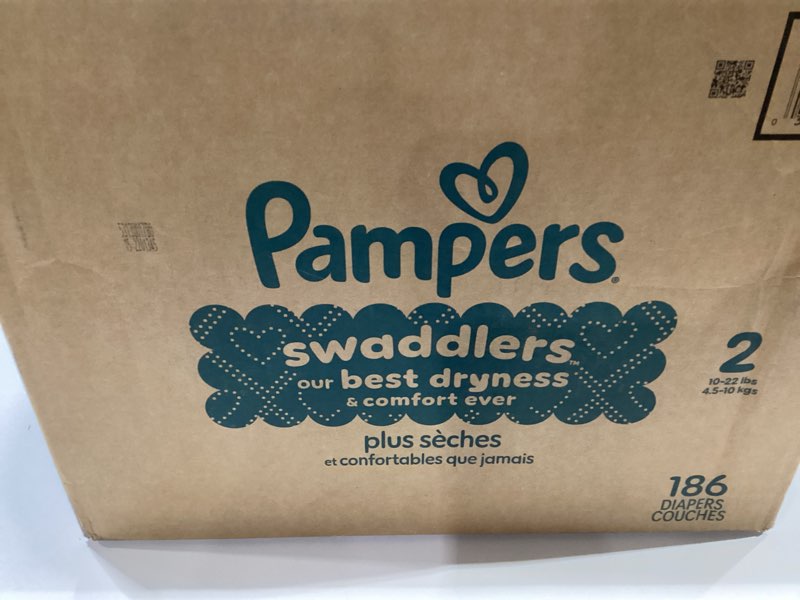Condition photo showing New/Like New for Pampers Baby Diapers - Swaddlers - Size 2, 186 Count, Ultra Absorbent Disposable Infant Diaper