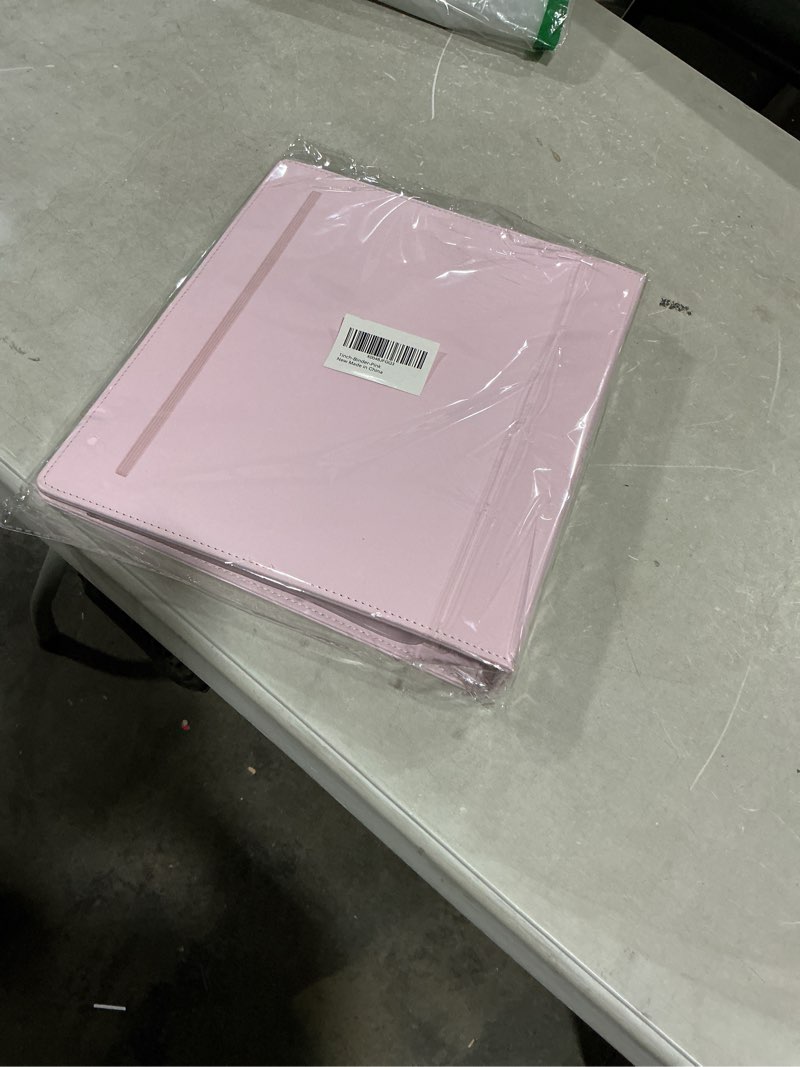 Condition photo showing New/Like New for Hardcover 3 Ring 1 inch Leather Binder, Letter Size Binder Dividers with Tabs, PVC Zipper Pouch, Professional Organizer, Faux Rose Pink Leather Rose Pink 1 inch?Binder with Clipboard?