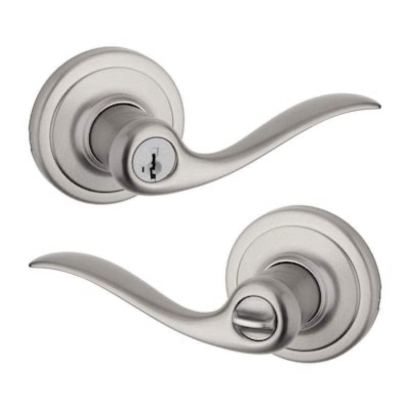 kwikset signature series tustin satin nickel exterior keyed entry door handle ft. smartkey