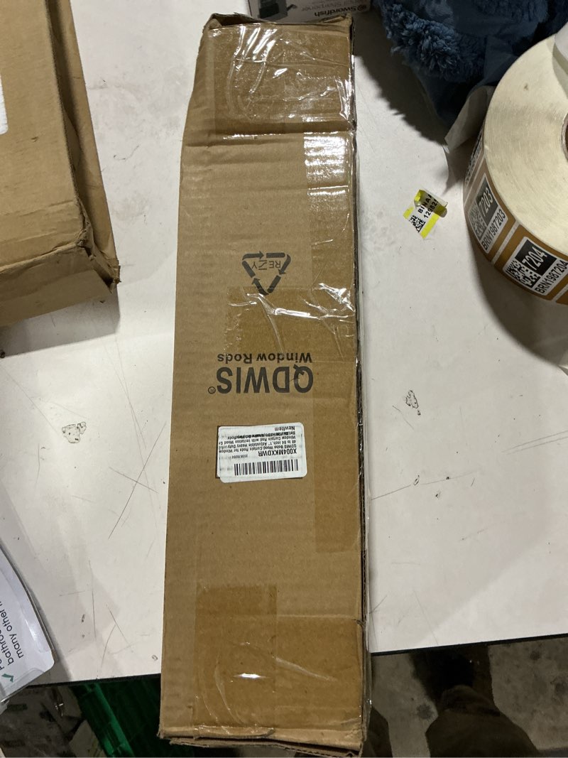 Condition photo showing Good Condition for Boho Wood Curtain Rods for Windows 48 to 84 inch,1" Adjustable Heavy Duty Window Curtain Rod with Imitation Wood Grain Finials,Rustic Decorative Drapery Rods Set,Size:36-88'',Weathered Wood 36'' - 88'' (1 Pack) Weathered Wood