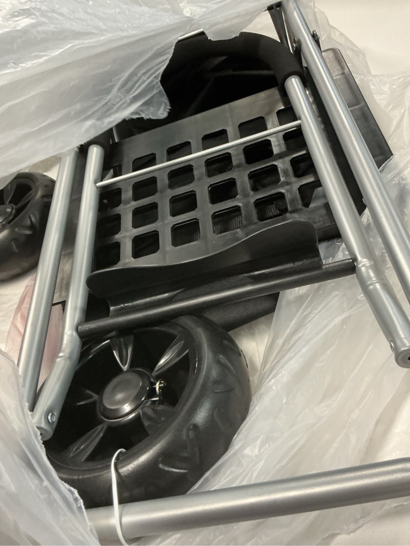 Condition photo showing As Is for KEDSUM 2 in 1 Shopping Cart with Wheels, 330 lbs Grocery Cart, Portable Utility Dolly Cart, Heavy Duty Luggage Cart, Foldable Hand Truck with a Black Removable Waterproof Bag for Moving, Camping