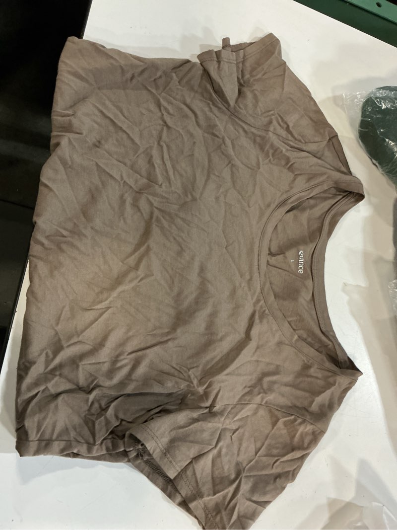 Condition photo showing Good Condition for quince cotton modal scoop neck tee, l, dark taupe