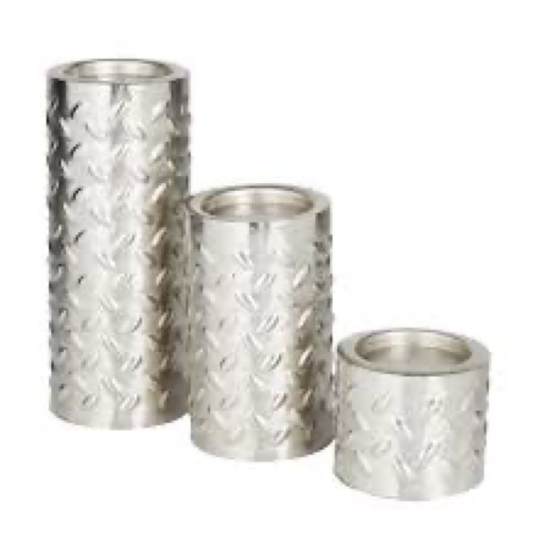 (Incomplete)Deco 79 Metal Handmade Decorative Candle Holder Pillar Candle Stand, Set of 3 Candlestick Holder 11\", 7\", 4\"H, Brown