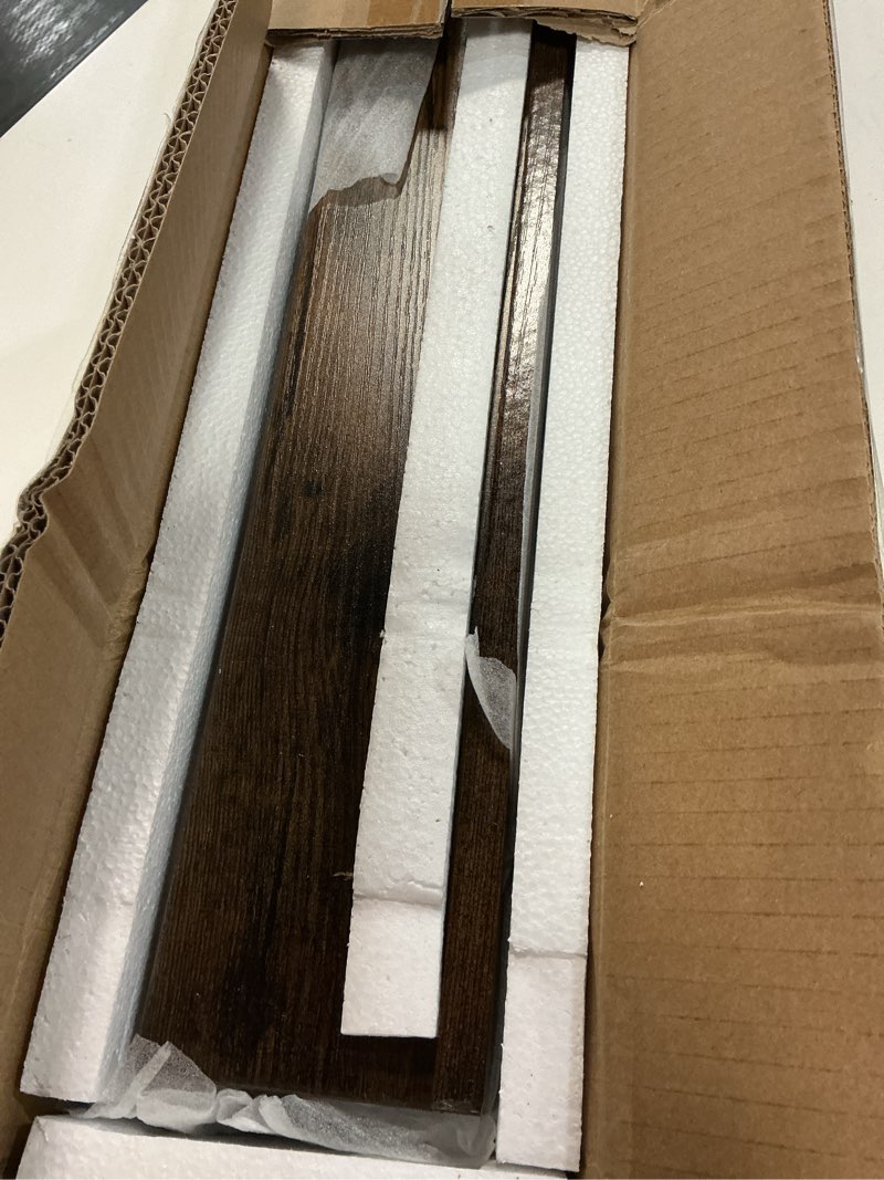 Condition photo showing Good Condition for HOOBRO Floating Shelves, Wall Shelf Set of 3, 35.4 Inches Hanging Shelf with Raised Edge and Invisible Brackets, for Bathroom, Bedroom, Kitchen, Office, Living Room Decor, Rustic Brown BF90BJ01 Rustic Brown 35.4 Inches