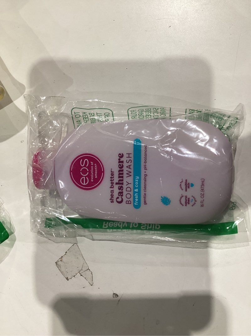 Condition photo showing Good Condition for eos Shea Better Cashmere Body Wash, Fresh & Cozy, Moisturizing, pH Balanced Body Wash, Creamy Gel Formula, Paraben & Phthalate Free, Sensitive Skin, 16 fl oz Fresh & Cozy 16 Ounce (Pack of 1)