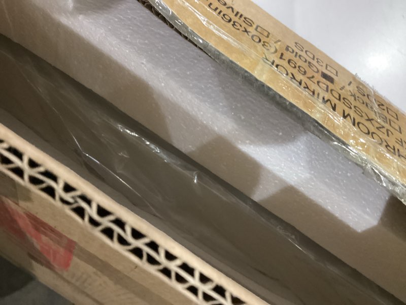 Keonjinn 30 x 36 Inch Gold LED Mirror for Bathroom, Frontlit & Backlit Framed Mirror with Stepless D