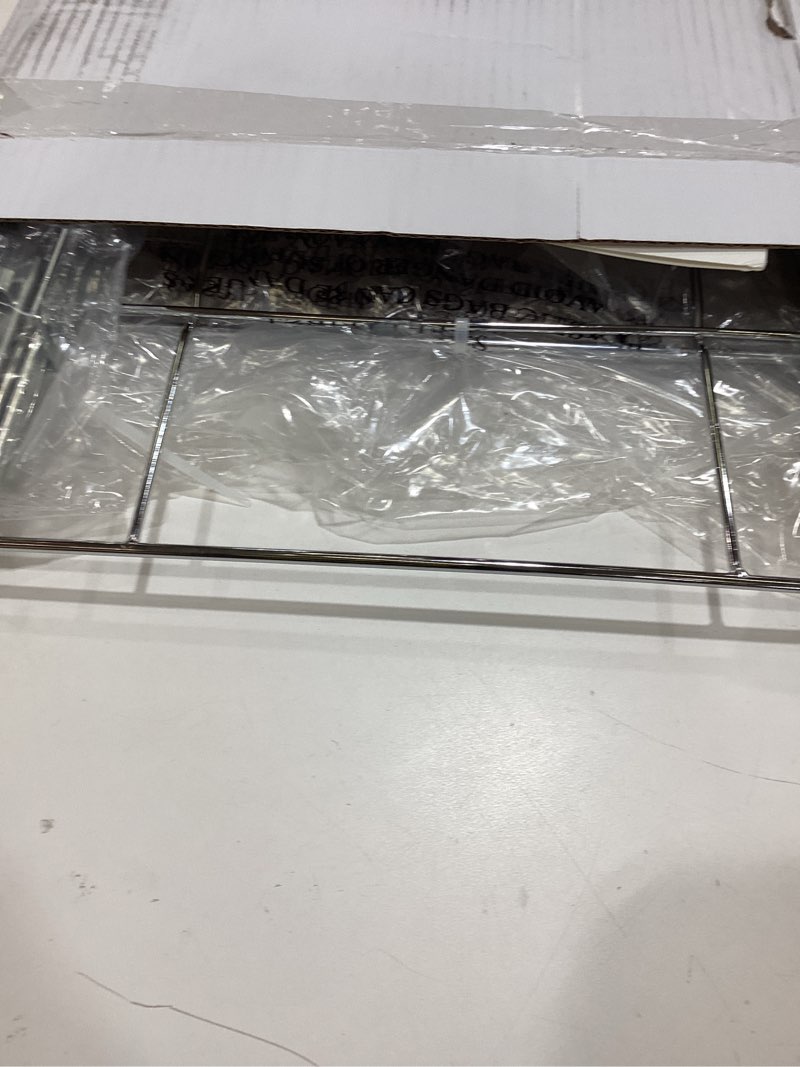 Condition photo showing Good Condition for Double Pull-Out Trash Can for Cabinet - Set of Two 9 Gal / 36 qt Supported – Heavy-Duty Chrome, Smooth Slide with Trash Bag Storage - Requires 21.75" Cabinet Opening (Bin Not Included)