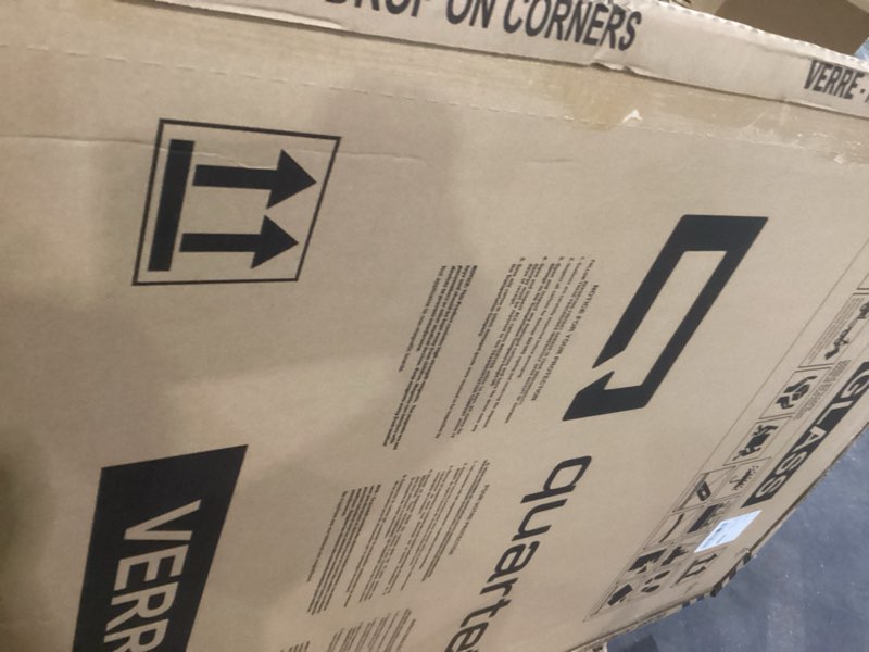 Condition photo showing As Is for Quartet Whiteboard, Glass Dry Erase Board, Magnetic, 6' x 4', Infinity Frameless Mounting, White Surface, Accessory Tray, 1 Dry Erase Marker and 2 Glass Board Magnets (G7248W) White 72"W x 48"H