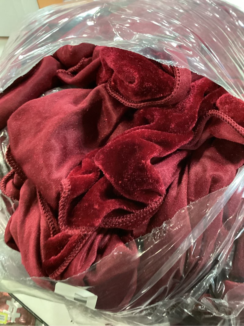Condition photo showing Good Condition for Velvet Table Runner 20 x 120 Inches 10ft Luxurious Thick Soft Velvet Christmas Thanksgiving Wedding Reception Table Runner for Party Reception Decorations(Burgundy, 6 Pack) Burgundy 6