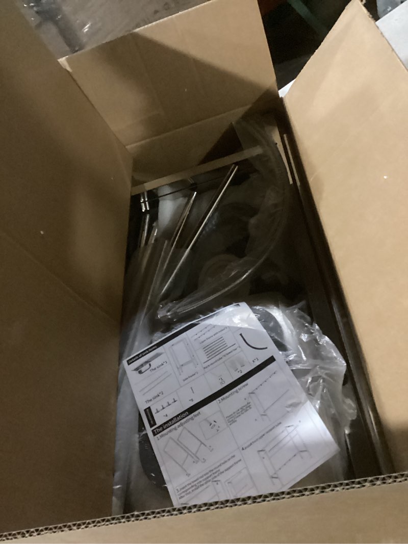 Condition photo showing Good Condition for similar to photo) freestanding single bowl utility sink, kitchen wall-mounted sink 16.9 x 12.8 inch laundry tub with 1.26 faucet hole plastic sinks for home restaurant dorm garage bathroom,laundry slop sink (grey) gray