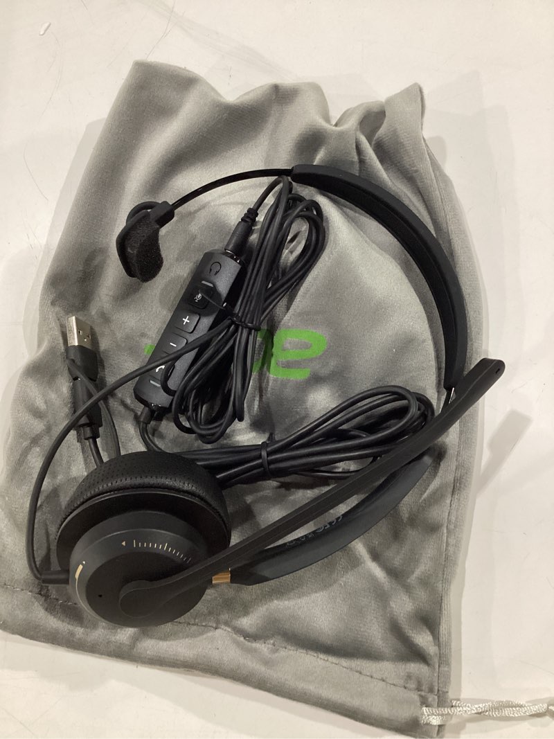 Condition photo showing New/Like New for acer usb headset with microphone, clear sound quality for call ? meetings, wired computer headset for pc laptop, single ear headset for office, work, teams and call center use - usb-a/c & 3.5mm | clear sound quality for call ? meetings, work headset for office, teams and call center use - usb-a/c & 3.5m black golden
