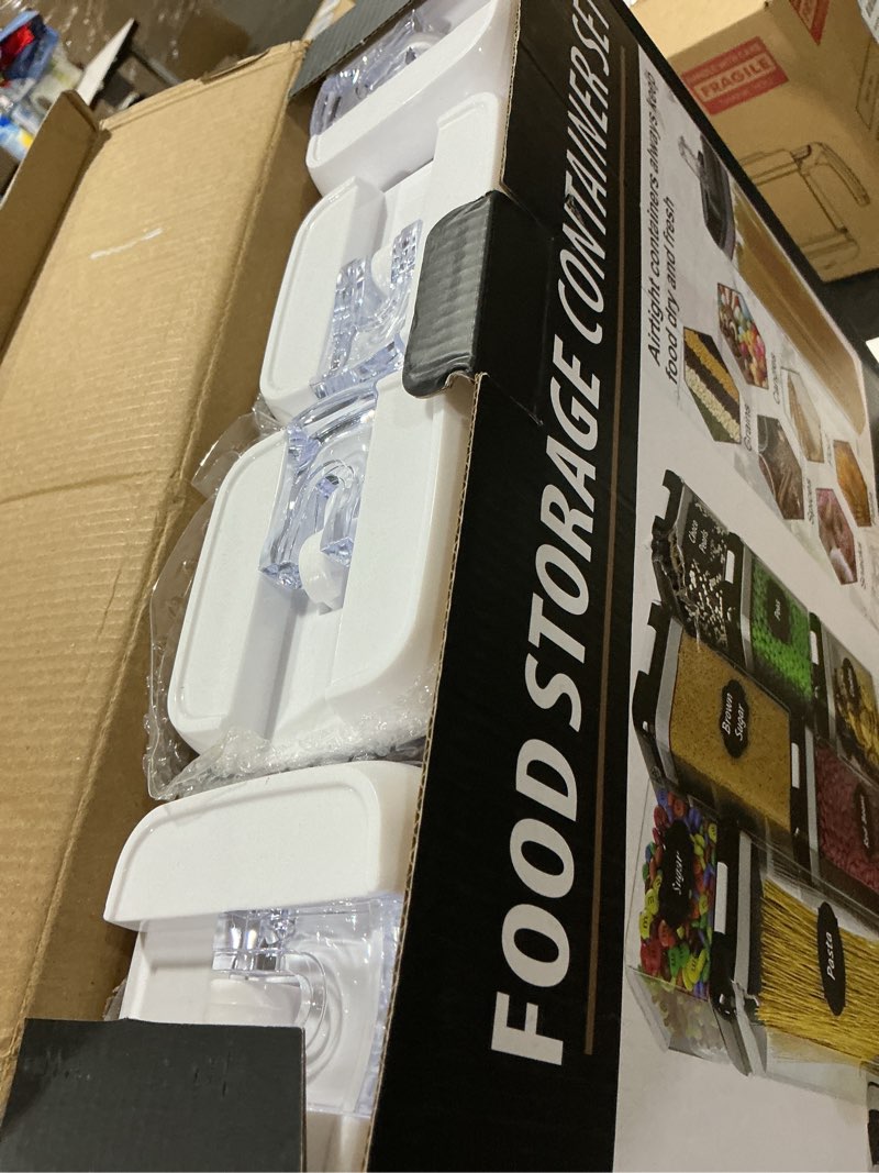 Condition photo showing Good Condition for airtight food storage containers with lids 7 pcs plastic kitchen and pantry organization canisters for cereal, bpa free kitchen canisters for spaghetti, pasta (airtight food)