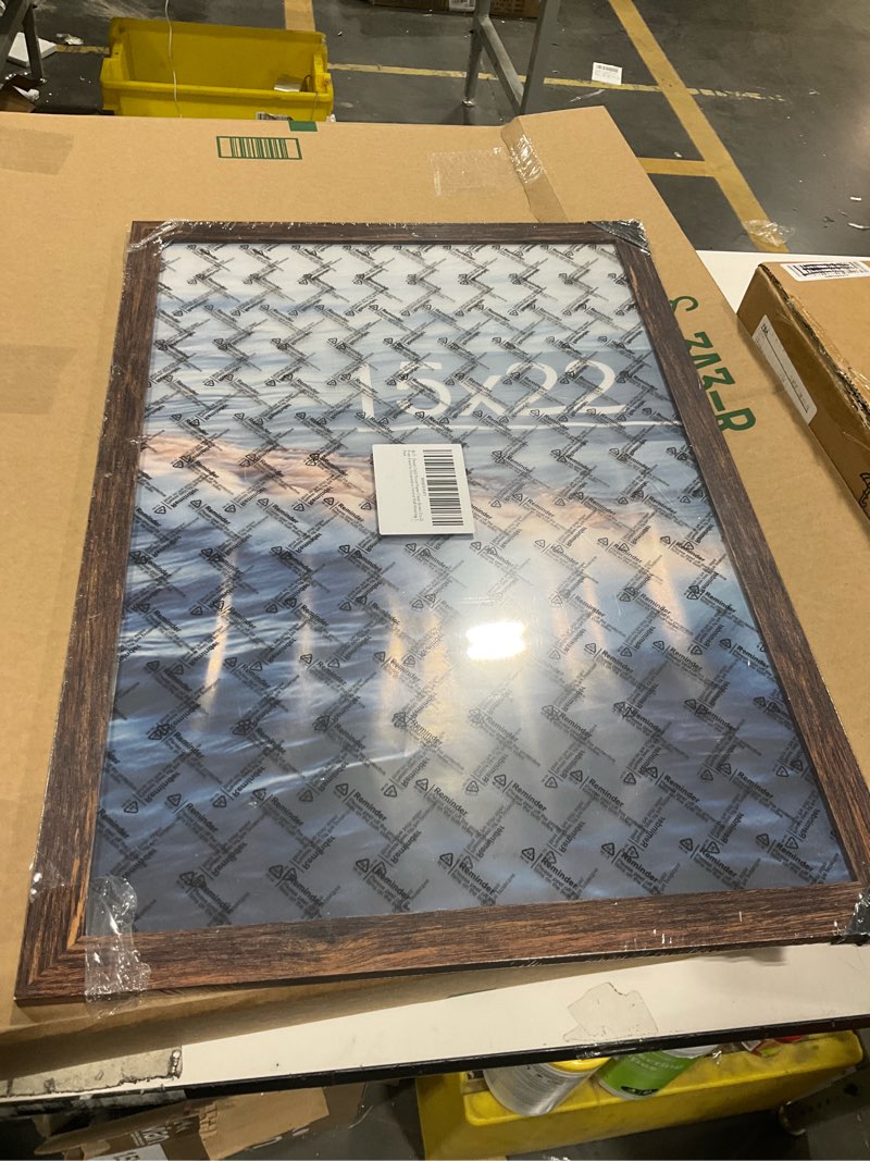 Condition photo showing Good Condition for 15x22 Picture Frame, Classic Brown 15 x 22 Poster Frame for Horizontal or Vertical Wall Mounting, 1 Pack