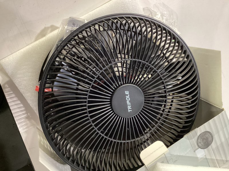 Condition photo showing Good Condition for tripole foldable standing fan 12" portable rechargeable battery pedestal fan with remote, timer setting, height adjustable, for home office, 6 speed, 12000mah (black)