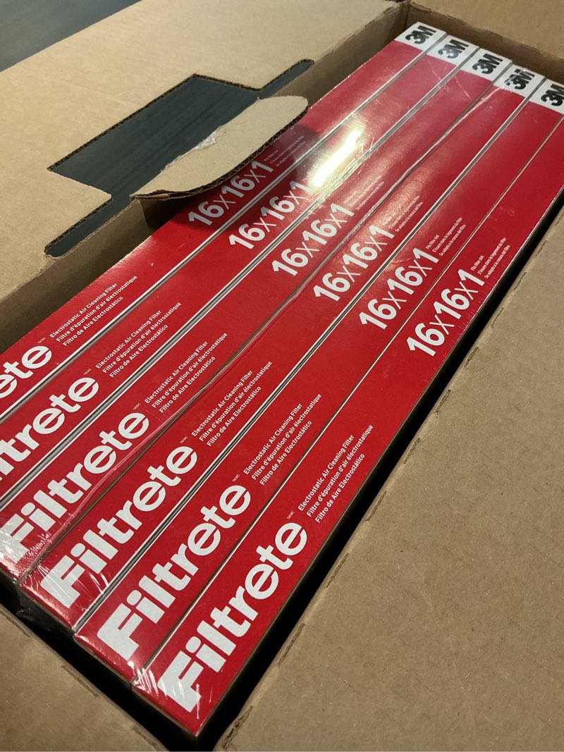 Condition photo showing Good Condition for filtrete 16x16x1 hvac furnace air filter  mpr 1000 merv 11  allergen defense  6 pack