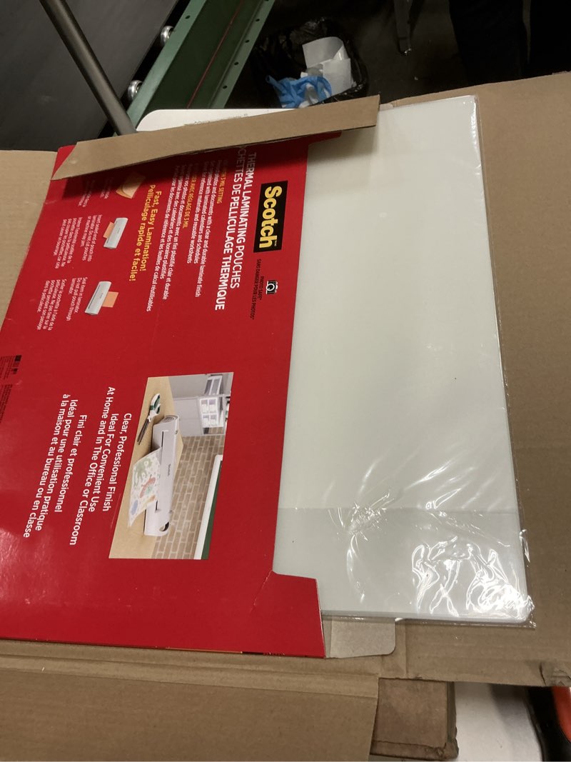 Condition photo showing Good Condition for Scotch Thermal Laminating Pouches, Legal Size 11 x 17 Inches, 25 Pack Laminating Sheets, 3 Mil, Education Supplies & Craft Supplies, For Use With Thermal Laminators