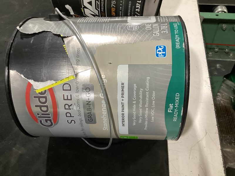 Condition photo showing Good Condition for glidden spred grab-n-go stonehenge greige / gray  flat interior paint with primer  1 gallon