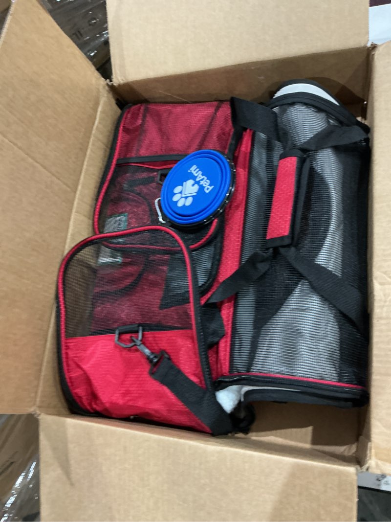 Condition photo showing Good Condition for petami airline approved pet carrier for cat, soft sided dog carrier for small dogs, cat travel supplies accessories for indoor cats, ventilated pet carrying bag medium large kitten puppy, large red red large - 19.5"l x 10.2"w x 12"h