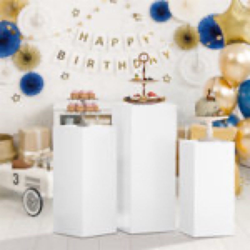 Charming Square Party Wedding Stands, Christmas Art Holiday Stands Pillars Decor (Set of 3)