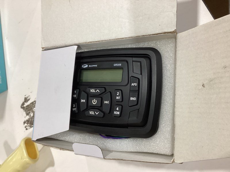 Condition photo showing As Is for Boats Marine Radio Bluetooth and Speakers Audio System Package - Waterproof Marine Stereo Receiver+ 1 Pari 4 inches Black Speakers + Antenna for Boats ATV UTV Motorcycle 306.301B.056B