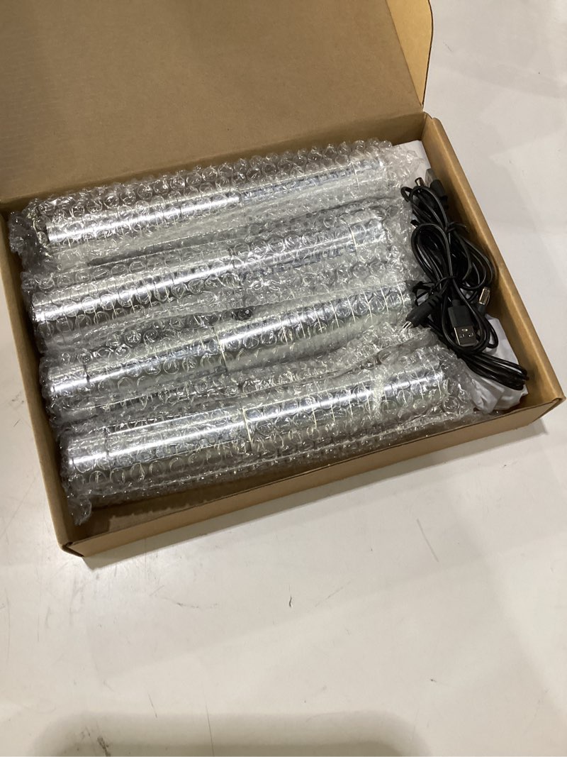 Condition photo showing As Is for civaner upgrade led bottle service lights,silver colorful light,4 pcs | handheld,rechargeable,adjustable light mode,matching charger,flashing light signs for birthday wedding party silver colorful light 4