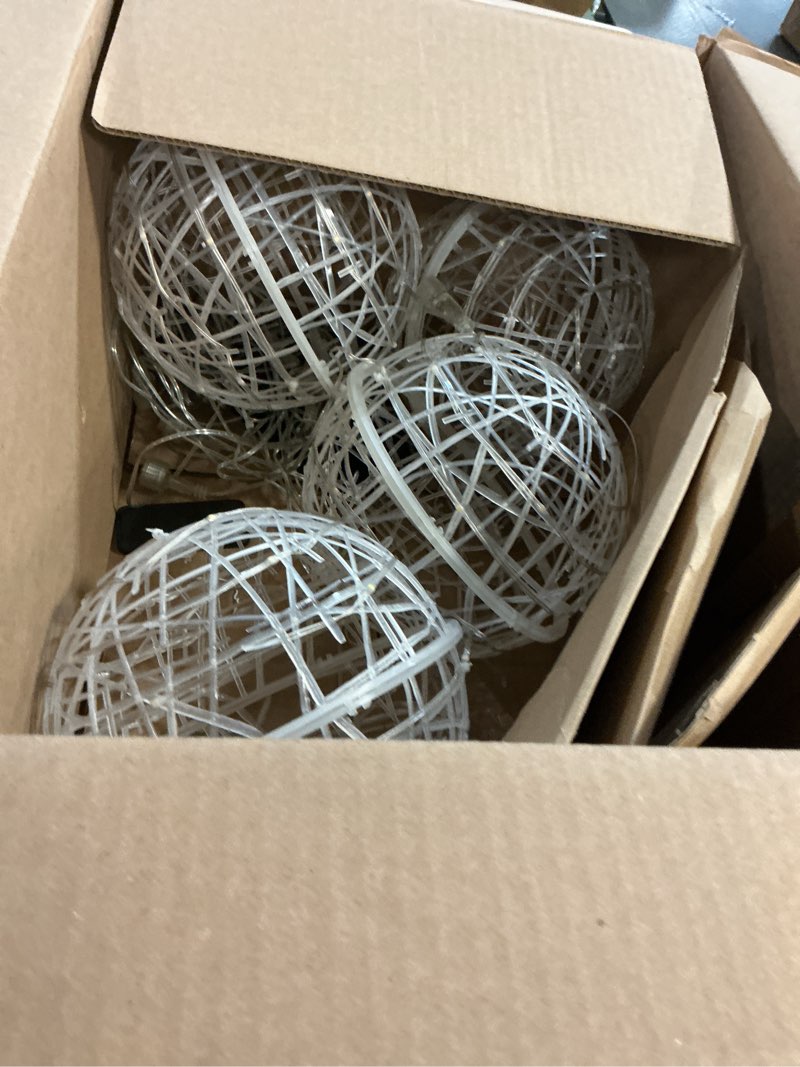 Condition photo showing Good Condition for Solar Christmas Ball Lights for Tree Outdoor, 4 Pack 160 LED Globe Lights Waterproof, 8 Modes 7.87in Solar sphere String Lights Outside for Window Garden Yard Porch Party Decorations, Warm White 7.87in - 4pc - solar