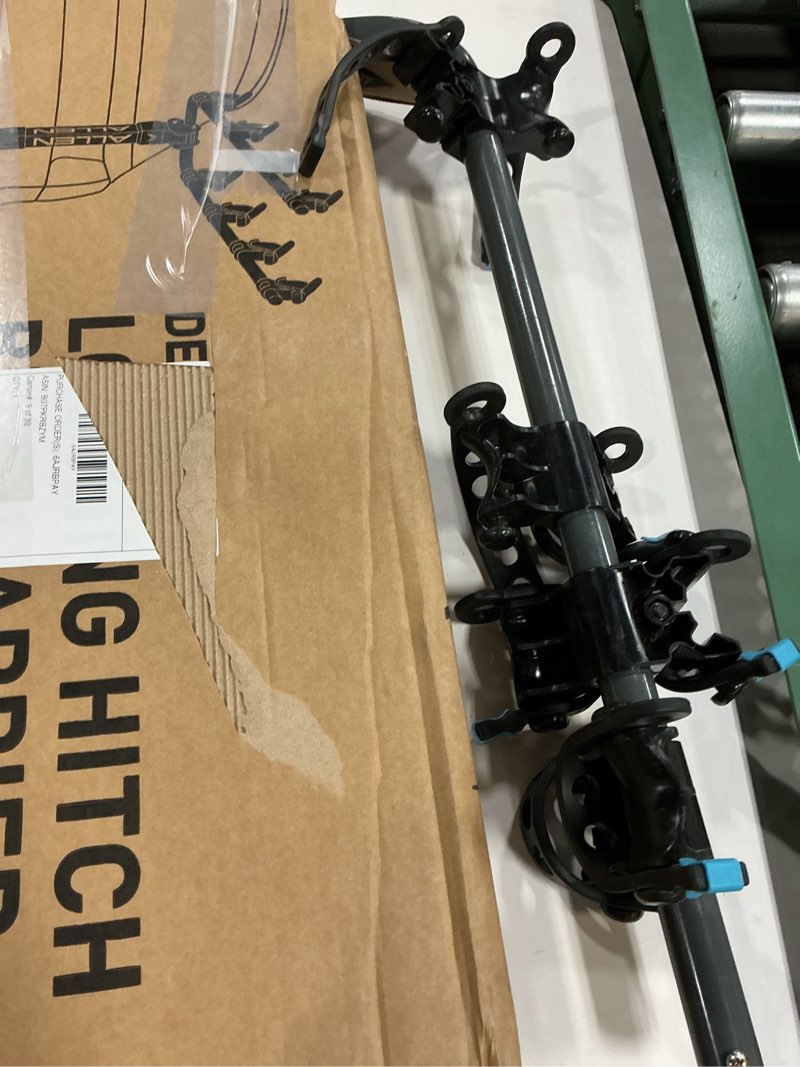 Condition photo showing As Is for allen sports deluxe+ locking quick release 4-bike carrier for 2 in. hitch, model 840qr, black