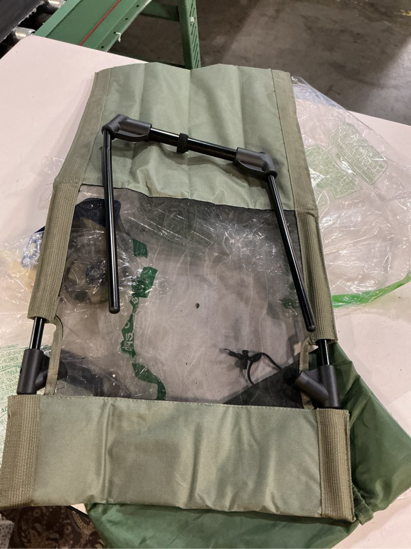 Condition photo showing Good Condition for breathable mesh back folding backrest,ultralight aluminum alloy camp seat with ventilated backrest, portable outdoor chair for beach, park,lawn,hiking and travel olive green