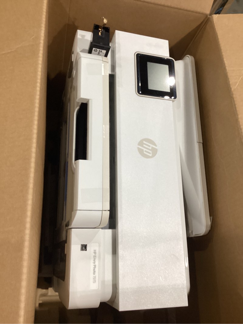 Condition photo showing As Is for hp envy photo 7975 wireless color inkjet photo printer, print, scan, copy, easy setup, mobile printing, best-for-home, 3 month trial of instant ink included, ai-enabled (b63k3a) new version
