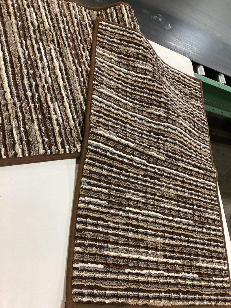 Condition photo showing As Is for Kitchen Rugs Sets of 2-Non Slip Kitchen Mats for Floor-Thick Stain Resistant Vintage Kitchen Floor Mat Runner Carpet for Hallways Entryway Laundry Room Washable?Brown 20\"x47\"+20\"x32\"?