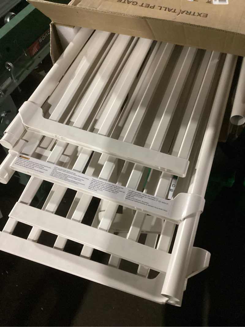 Condition photo showing Good Condition for Extra Tall Cat Gate for Doorway: 74.8"-90.5" Tall Cat Gates for Pet 30.3"-38.2" Wide Pressure Mount No Wall Drilling for Indoor Stairs Doorway Room Door Dog Safety Barrier No Toddler 74.8"-90.5" H x 30.3"-38.2" W