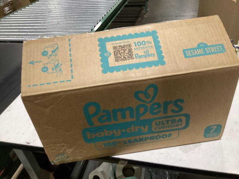 Condition photo showing New/Like New for pampers diapers - baby dry - size 7, 108 count, absorbent disposable infant diaper (packaging may vary) size 7 108