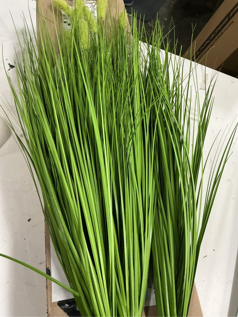 Condition photo showing Good Condition for melorca&guilla artificial plants 6pcs 27“ fake tall onion grass faux plant,artificial grass greenery shrubs bushes for garden porch window box shop office home décor
