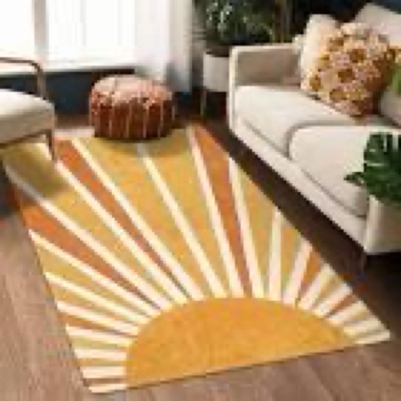 washable sun easy jute rug, 3x5 modern boho retro outdoor indoor patio small area rug, woven lightwe
