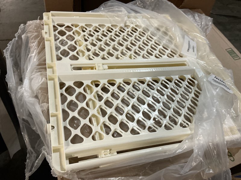 Condition photo showing As Is for toddleroo by north states - supergate ergo baby gate: plastic baby gate for stairs & doorways - adjustable indoor safety gate - made in usa - 26 to 42 inches wide - 26 inches tall - ivory