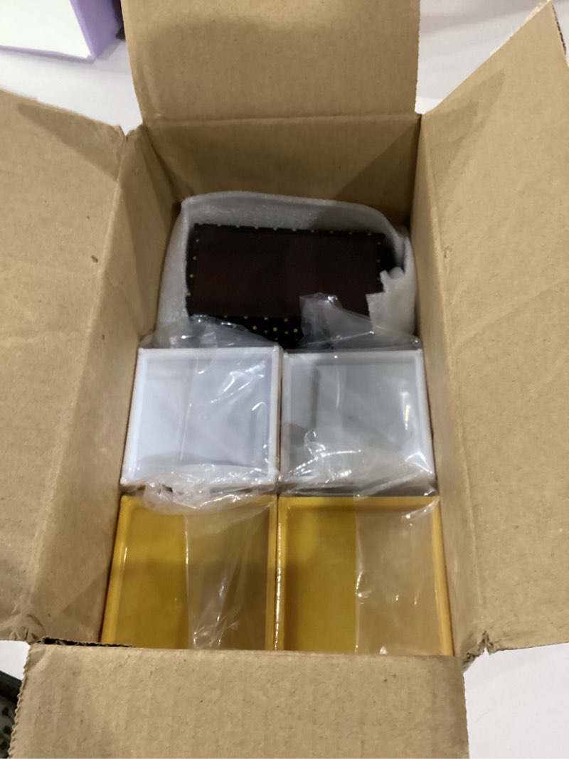 Condition photo showing As Is for missing one of the pencil holders**** 6 pcs bee theme magnetic pen holder 2.7 x 4 in classroom marker storage boxes containers plastic pencil holder for refrigerator whiteboard decor home office school organizer