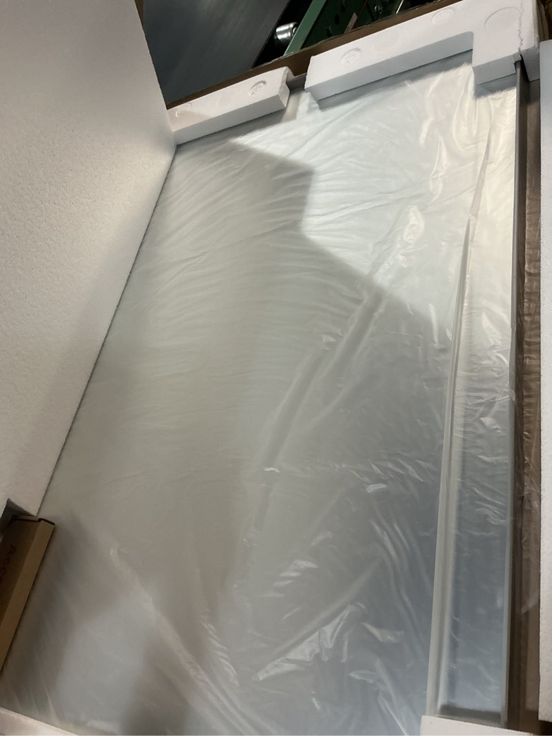 Condition photo showing New/Like New for LOAAO 24X36 Inch Brushed Nickel Bathroom Mirror, Rounded Rectangle Silver Metal Frame Mirror, Brushed Nickel, Anti-Rust, Hangs Horizontally or Vertically Brushed Nickel 24"L x 36"W