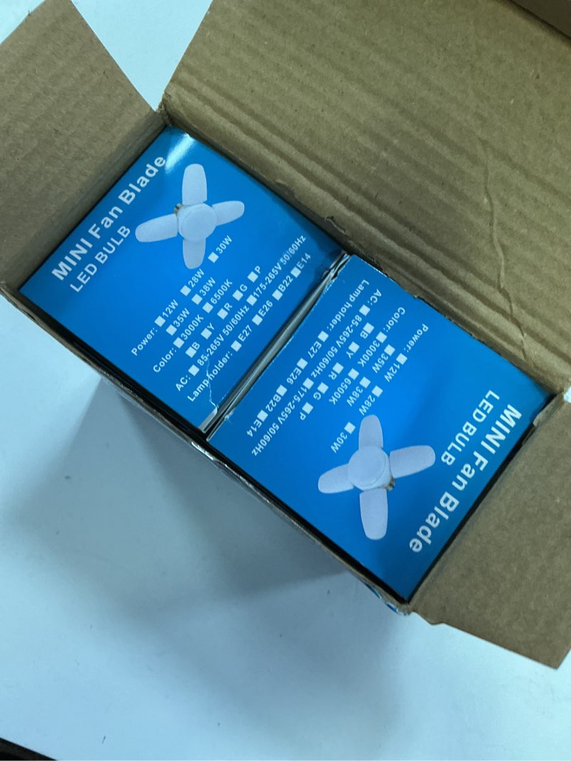 Condition photo showing New/Like New for 2 pack led light bulb 35 watt (150w equivalent), mini led garage light e26 base daylight 6500k, super bright deformable bulbs for workbench, porch, basement
