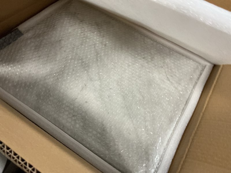 Condition photo showing Good Condition for diflart natural marble pastry board for kitchen, 16x20 inch, white, stone cutting board large for dough chocolate, carrara bianco, marble slab christmas thanksgiving gift 20"l x 16"w white with grey veins