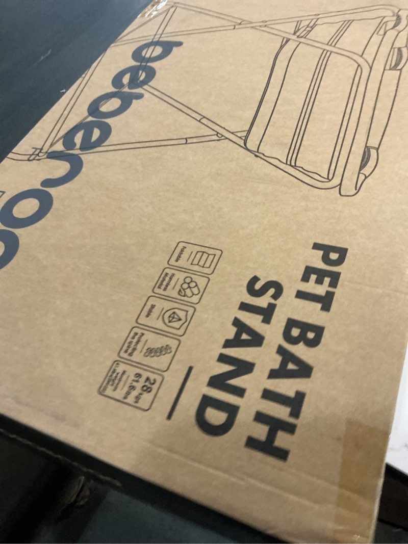 Condition photo showing New/Like New for Beberoad 2 in 1 Dog Bath Tub Dog Washing Station for Bathing and Grooming, Elevated Collapsible Foldable Portable Shower Bathtub for Small Dogs Cats Pet, Indoor and Outdoor Gray