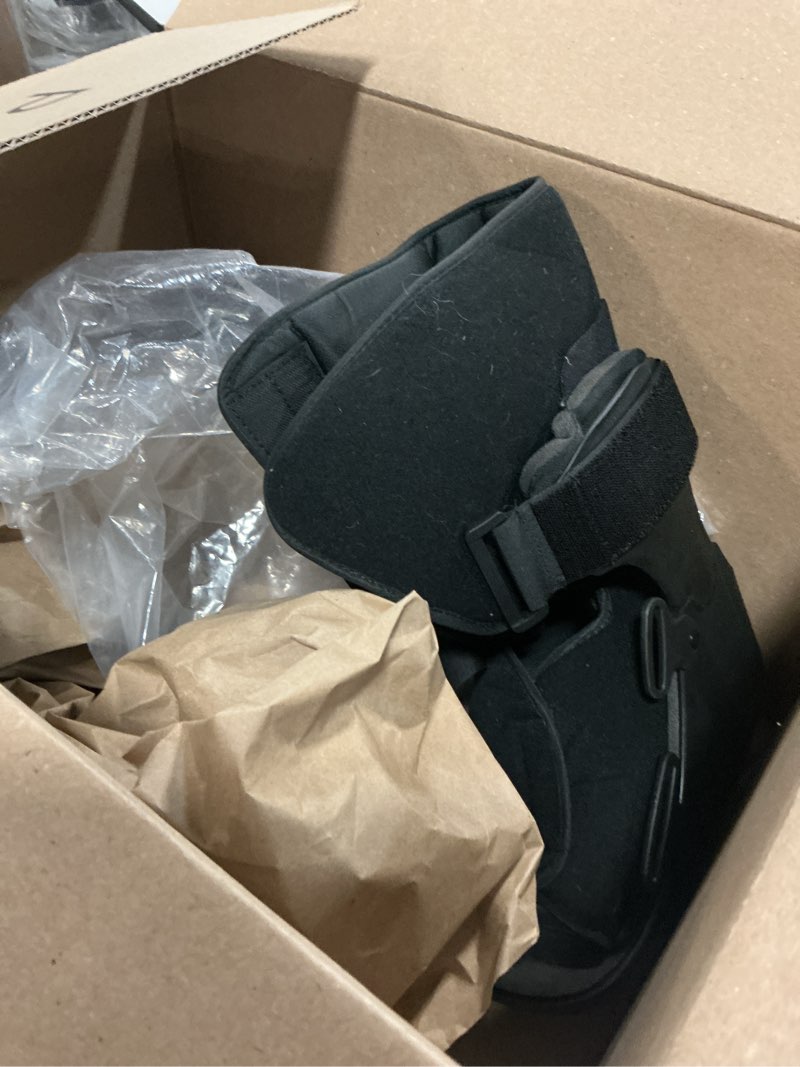 Condition photo showing As Is for united ortho short air cam walker fracture boot, small, black black small boot
