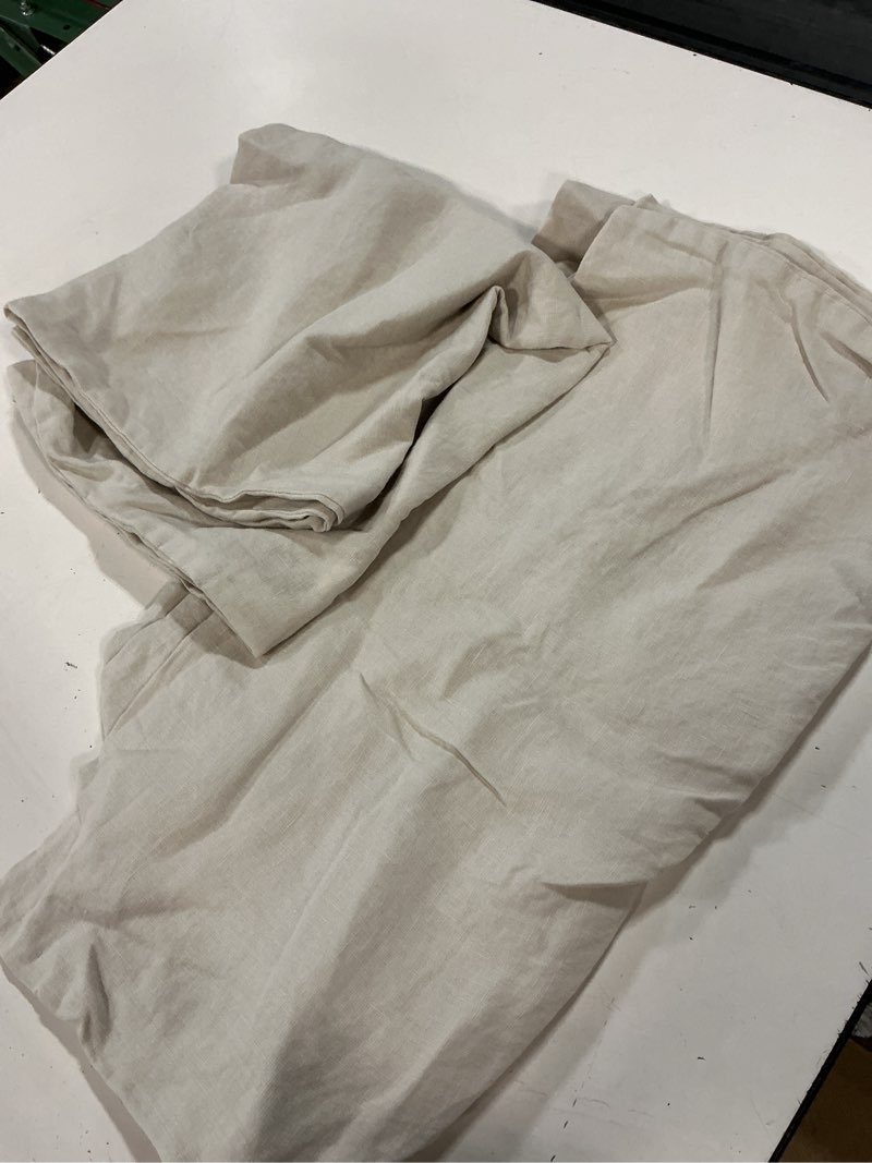 Condition photo showing Good Condition for european linen pillowcase set, king, sand